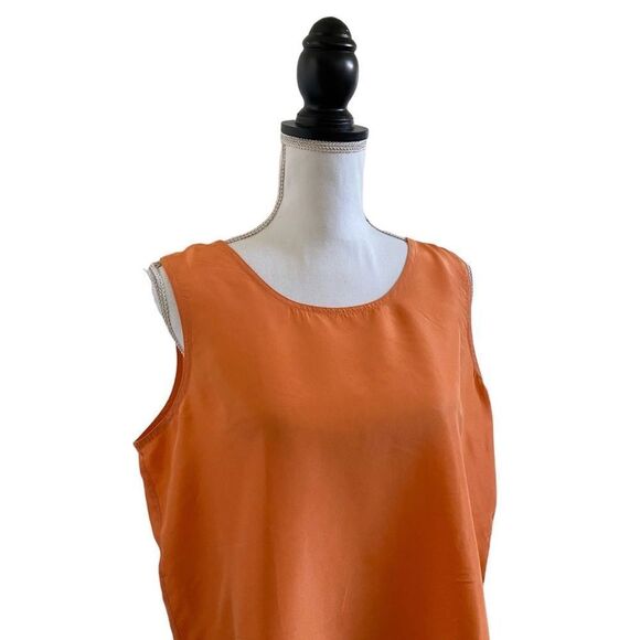 Diane Von Furstenberg Vintage Silk Tank Top Orange Women’s US Size Large - Picture 2 of 5